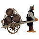 Man carrying a cart with barrels for Neapolitan Nativity Scene with 10 cm characters s4