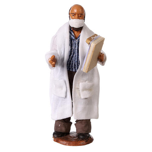 Médico com máscara para presépio napolitano com figuras de 10 cm altura média 1