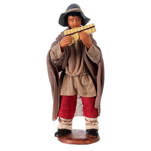 Jogador de flauta para presépio napolitano com figuras de 13 cm altura média 1