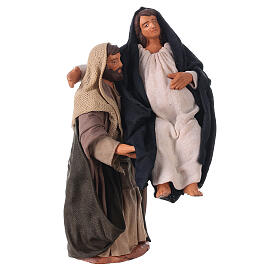 Saint Joseph with pregnant Madonna for Neapolitan Nativity Scene 13 cm