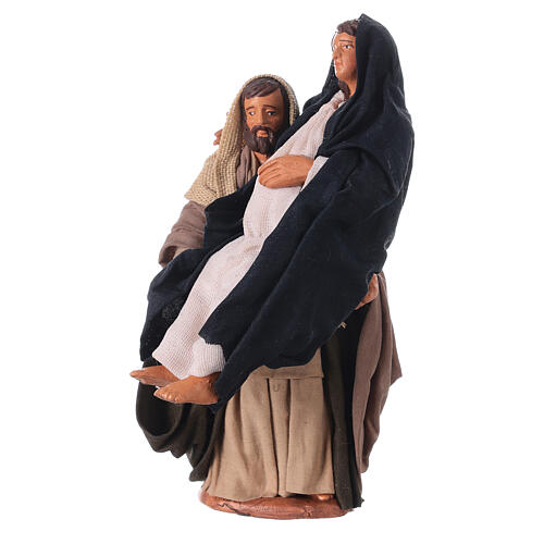 Saint Joseph with pregnant Madonna for Neapolitan Nativity Scene 13 cm 1