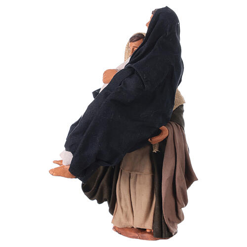 San Giuseppe con Madonna incinta presepe napoletano 13 cm 3