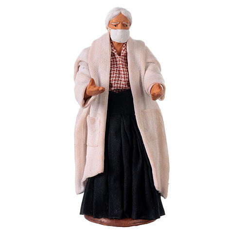Ärztin mit Halbmaske fűr neapolitanische Weihnachtskrippe, 13 cm 1