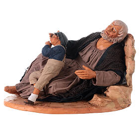 Sleeping man and boy for 30 cm Neapolitan nativity scene