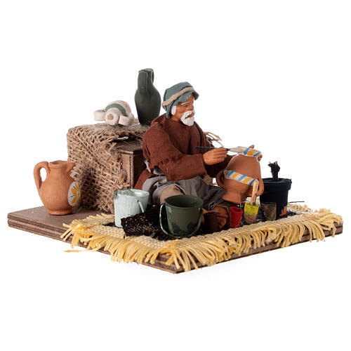 Rzeźbiarz dzbanów poruszający ręką, do szopki neapolitańskiej 12 cm 2