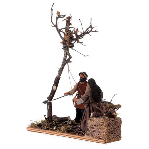 Falling tree 2 animated characters Neapolitan nativity scene 12 cm 5