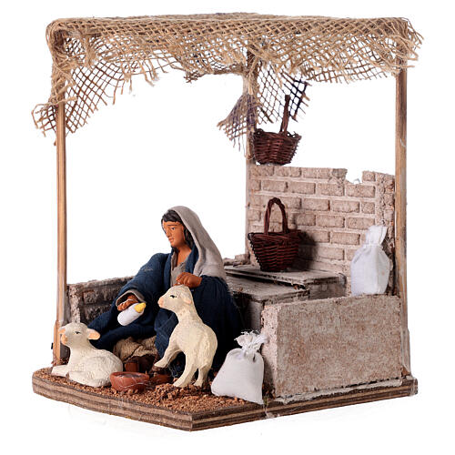 Moving woman with lambs Neapolitan Nativity scene 12 cm 3