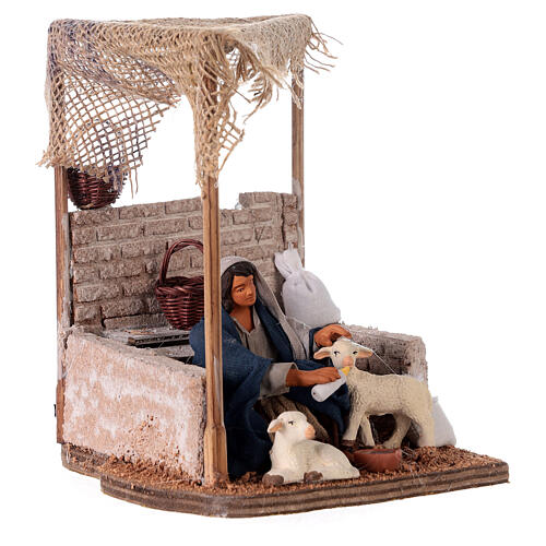 Moving woman with lambs Neapolitan Nativity scene 12 cm 4
