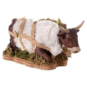 Ox moving its head, animated character for Neapolitan Nativity Scene of 12 cm