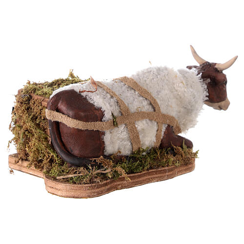 Ox moving its head, animated character for Neapolitan Nativity Scene of 12 cm 3