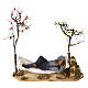 Man sleeping in a moving hammock for Neapolitan nativity scene 30 cm s1