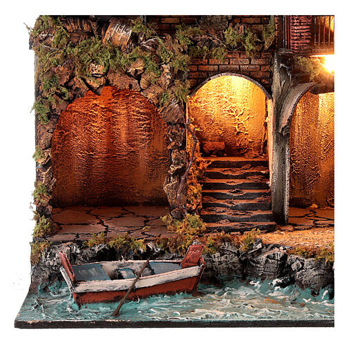 Neapolitan Nativity scene with a sea setting 75 x 40 x 50 cm for figurines 12-14 cm 2