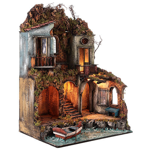 Szopka neapolitańska z motywem morskim, 75 × 40 × 50cm, figurki 12–14 cm 4