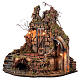 Presepe portale lumetti 50x50x40 napoletano per statuine 12-14 cm s3