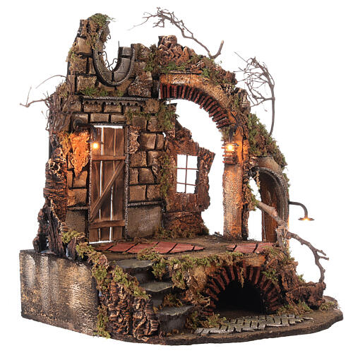 Otoczenie z łukiem i oświetleniem LED, 50x50x40, w stylu neapolitańskim, dla figur 12-14 cm 4