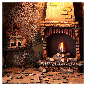 Neapolitan nativity scene fireplace 35x30x25 for figurines 12-14 cm