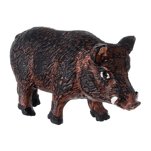 Wildschwein aus Terrakotta fűr neapolitanische Krippe, 12 cm 2