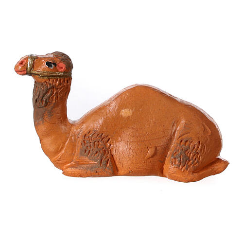Camelo deitado terracota para presépio napolitano com figuras de 4 cm 1