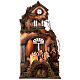 Tempio natività re magi luci presepe napoletano 80x40x40 cm per statuine 13 cm s1