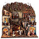 Nativity setting village with Holy Family and Wise Men, for Neapolitan Nativity Scene with 10 cm characters, 70x70x50 cm s1