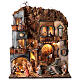 Villaggio natività completo fontana presepe napoletano 70x55x40 cm statuine 10 cm s1
