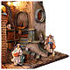 Villaggio natività completo fontana presepe napoletano 70x55x40 cm statuine 10 cm s6