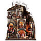 Aldeia Natividade e outras figuras forno para presépio napolitano com peças de 10 cm altura média 70x55x35 cm s1