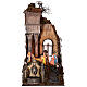 Belén napolitano templo Natividad fuente 100x50x50 cm estatuas 15 cm s1
