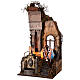 Belén napolitano templo Natividad fuente 100x50x50 cm estatuas 15 cm s3