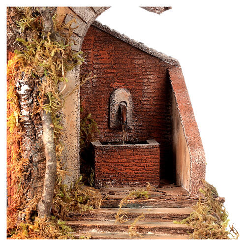 Neapolitanische Weihnachtskrippe 12-14 cm Hütte mit Brunnen 40x65x50 cm 2