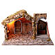 Setting for Neapolitan Nativity Scene with 12-14 cm characters, stable and fountain, 40x65x50 cm s1