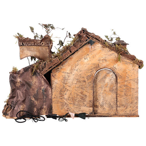 Cabaña y fuente completa Natividad belén napolitano 16-18 cm 40x65x50 cm 7