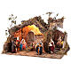 Illuminate stable with fountain and 12-14 cm Neapolitan Nativity Scene figurines, 40x65x50 cm s3