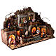 Neapolitan Nativity Scene for 10 cm figurines, village with fountain, animated character and Holy Family, 60x80x35 cm, MODULE 1 s5