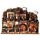 Neapolitan Nativity village for 10 cm figurines, with fountain and Holy Family, 60x80x35 cm, MODULE 2 s1