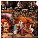 Neapolitan Nativity village for 10 cm figurines, with fountain and Holy Family, 60x80x35 cm, MODULE 2 s7