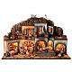 Neapolitan Nativity Scene for 10 cm figurines, village animated character and Holy Family, 60x80x35 cm, MODULE 3 s1