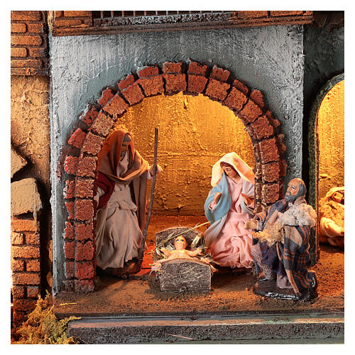 Belén napolitano pueblo modular 10 cm Natividad 60x80x35 cm MÓDULO III 4