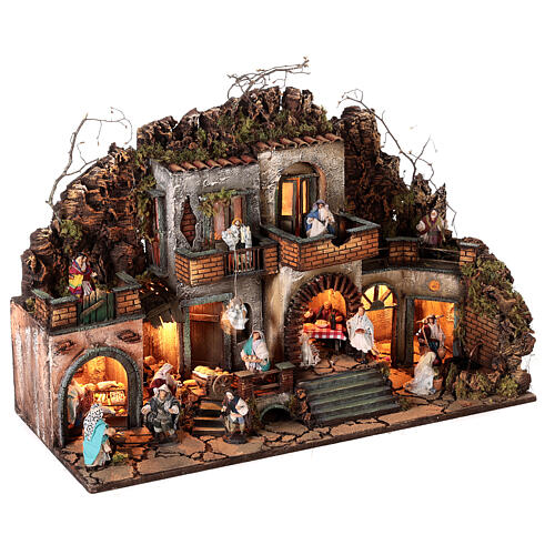 Modular Nativity village complete with 10 cm characters for Neapolitan Nativity Scene, 3 modules, 60x240x35 cm 13