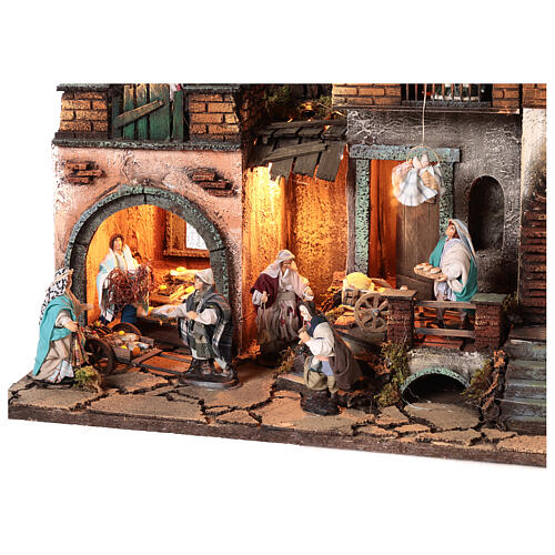 Modular Nativity village complete with 10 cm characters for Neapolitan Nativity Scene, 3 modules, 60x240x35 cm 14