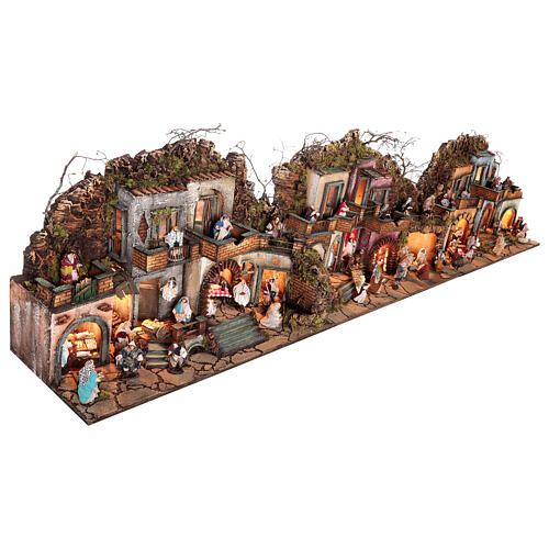 Modular Nativity village complete with 10 cm characters for Neapolitan Nativity Scene, 3 modules, 60x240x35 cm 17