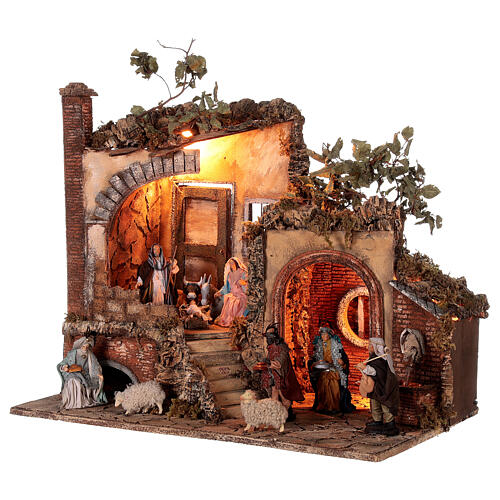 Nativity setting with fountain and characters, Holy Family and Wise Men, for Neapolitan Nativity Scene of 16 cm, 60x70x40 cm 3