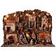 Illuminated Neapolitan Nativity Scene with wind mill, waterfall, oven and characters of 10 cm 80x100x60 cm s1