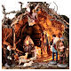 Neapolitanische Krippe Hütte 12-14 cm Holz Kork beleuchtet, 30x40x30 cm s2