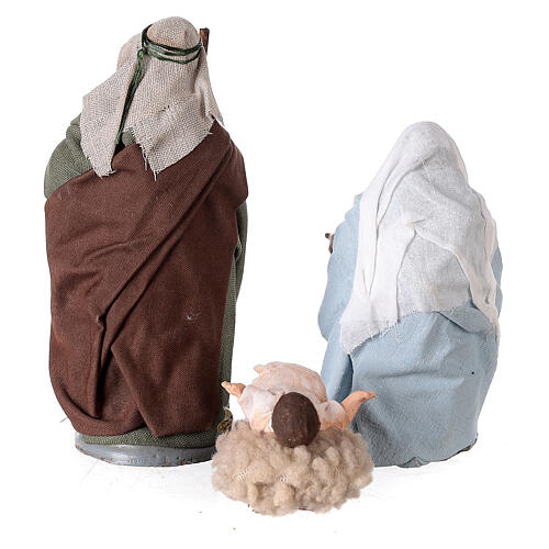 Wood and cork stable for Neapolitan Nativity Scene with 12-14 cm characters, illuminated, 30x40x30 cm 8