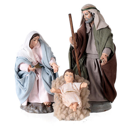 Nativity stable Neapolitan for 12-14 cm wood cork lighted 30x40x30 cm 5