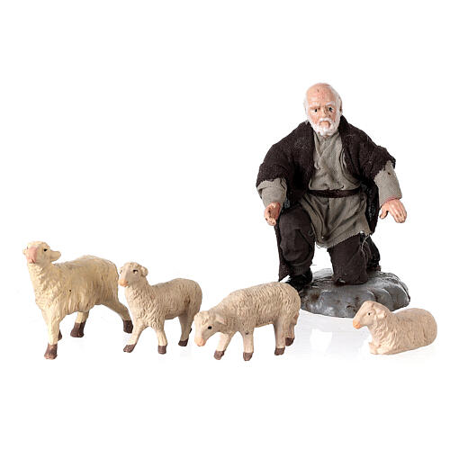 Nativity stable Neapolitan for 12-14 cm wood cork lighted 30x40x30 cm 7