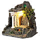 Temple avec colonnes et ruisseau crèche 8-10 cm éclairage LED 55x55x45 cm s3