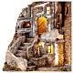 Rustic house with fountain and oven, LED lights, for Nativity Scene with 12 cm characters, 55x70x40 cm s2