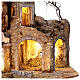 Rustic house with fountain and oven, LED lights, for Nativity Scene with 12 cm characters, 55x70x40 cm s3